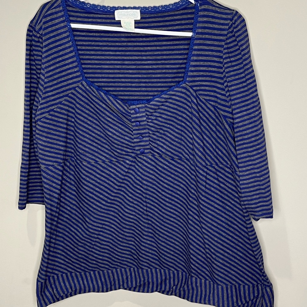 Maurices striped top Blue/gray size 2X